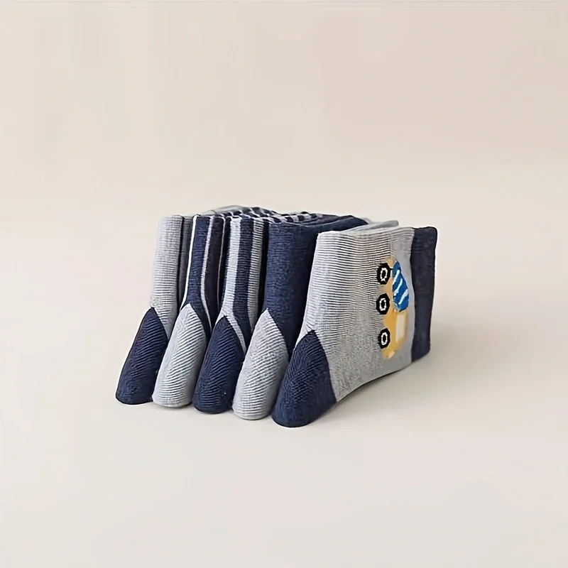 Children's car cartoon stripe pattern mid tube socks are comfortable, breathable, highly elastic, sweat absorbing, and odor resi 4