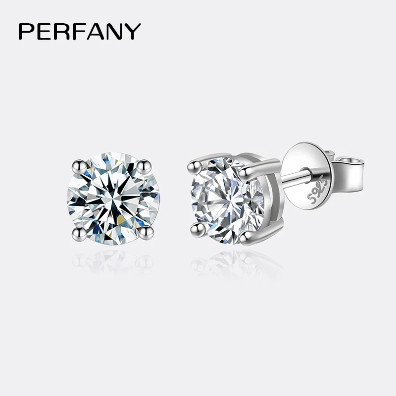 0.2-3CT Moissanite Earrings S925 Pure Silver Classic Four Claw Diamond Earrings For Women Wedding High-end Jewelry silver earrings silver stud earrings womens earrings