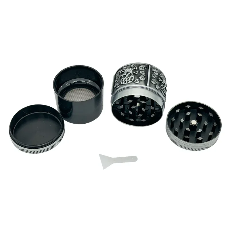 40mm Skull Style Cigarette Grinder with 4 Layers of Metal Material Herb Grinder Suitable for Men's Christmas Gift