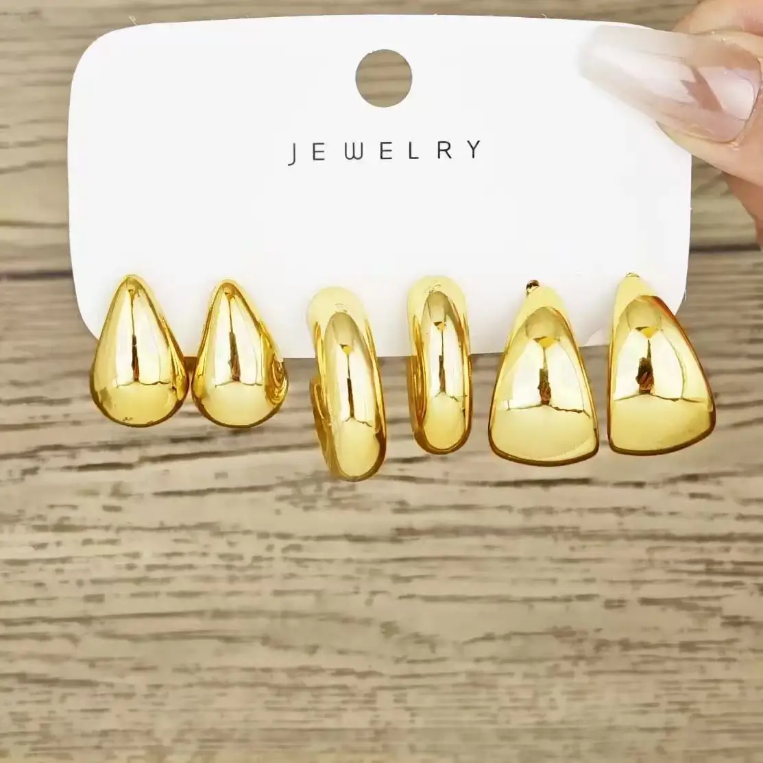 Rosa Chunky Hoop Earrings Set 2