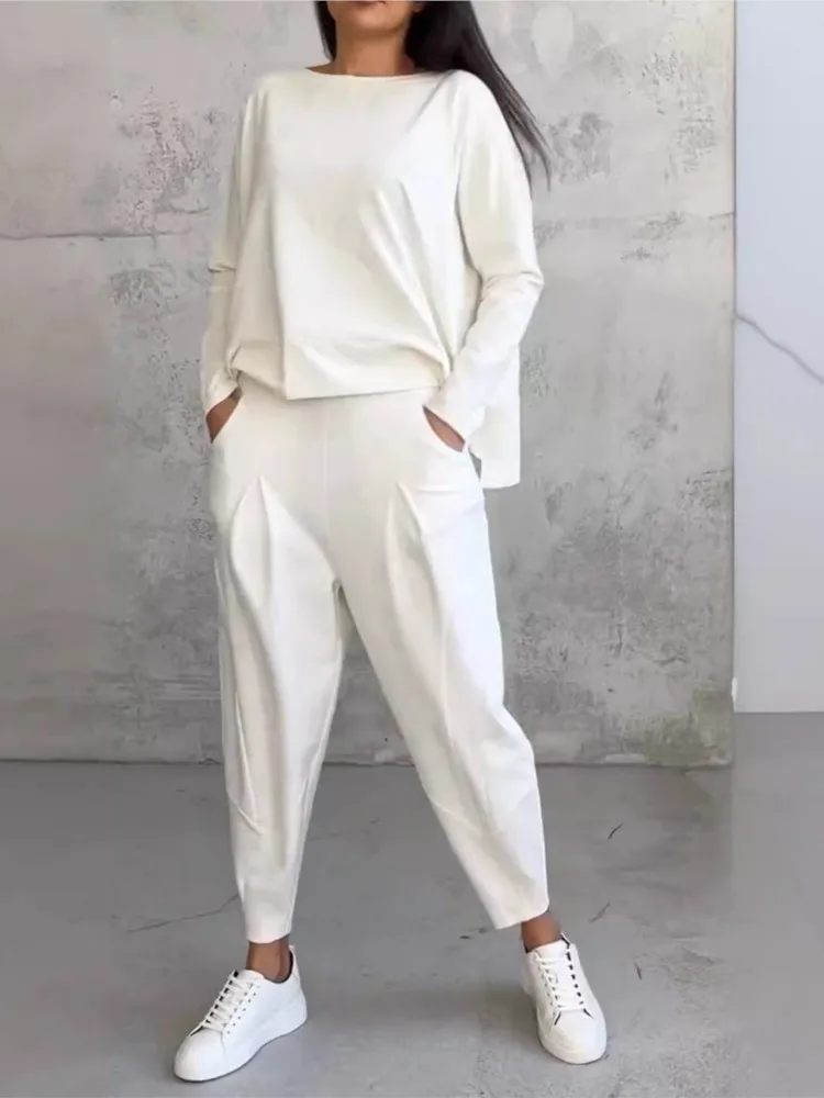 Long Sleeve Pullover Harem Pants Set main image 0