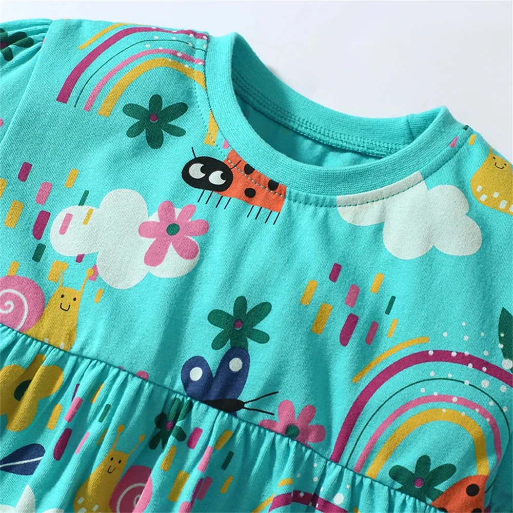 Kids Boutique Summer Set Baby Girl Cotton Toddler Outfit Tracksuit Cartoon Rainbow Children' Clothing Tops+Pants Clothes