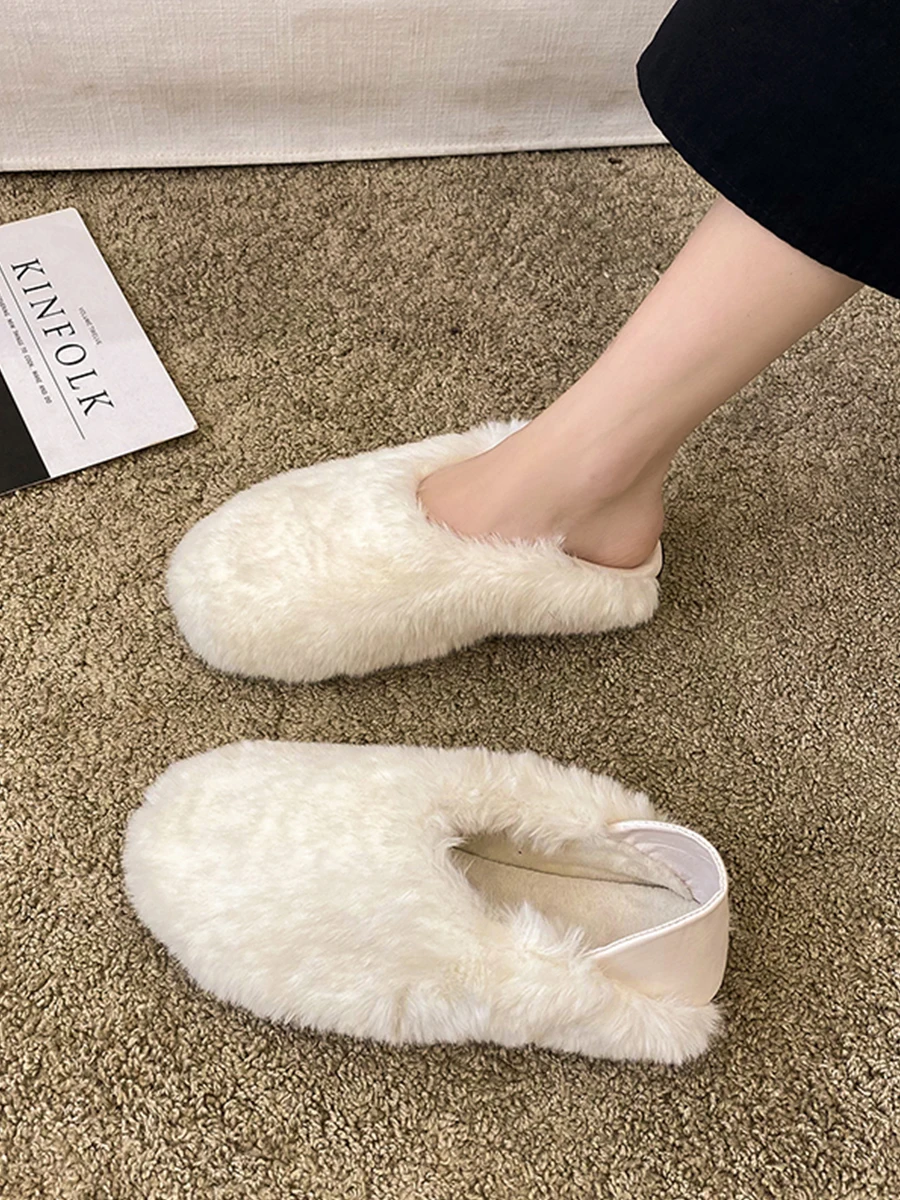 

Women's Shoes Platform Slip-on Soft Shallow Mouth Round Toe Loafers Fur Casual Female Sneakers Clogs New Slip On Moccasin