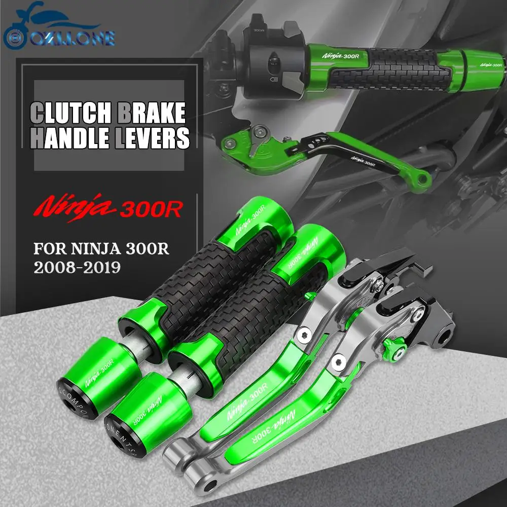 

2024 NINJA300R Motorcycle Brake Clutch Levers Handlebar Hand Grips ends For KAWASAKI NINJA 300R 2008-2023 2022 2021 2020 2019