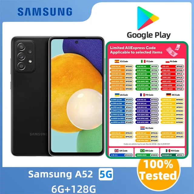 Samsung Galaxy A52 5g Exynos 128gb Google Play Smartphone 6 5inch 4500mah 64mp Cameras Android Used.jpg
