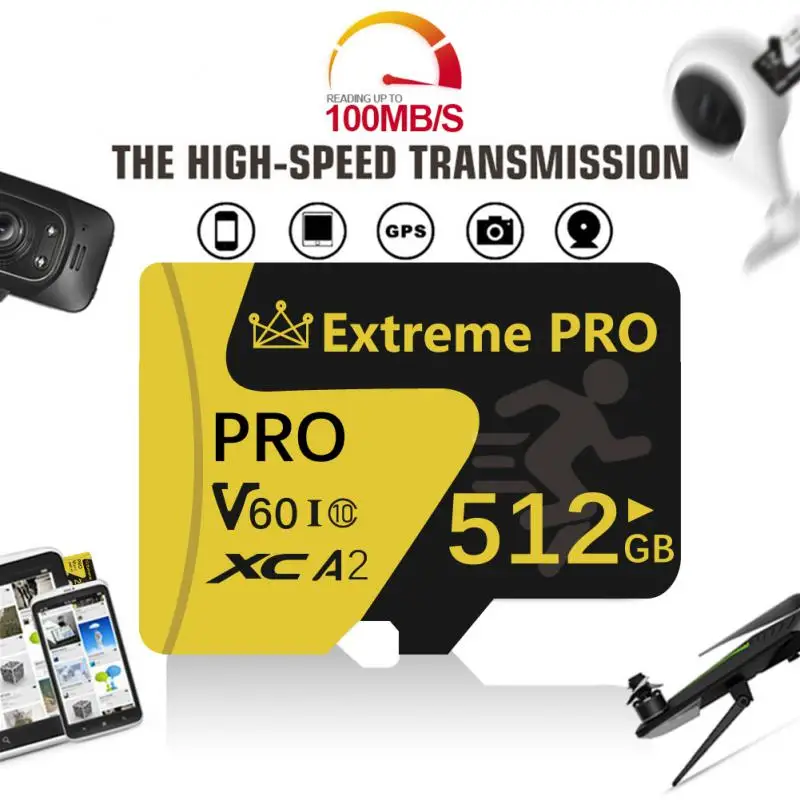 Micro Tf Sd Card 128Gb 64Gb 512Gb 256Gb Scheda Di Memoria Flash Classe 10 Sd Card 1Tb 2Tb Tf Flash Memory Card 64 128 256 512Gb