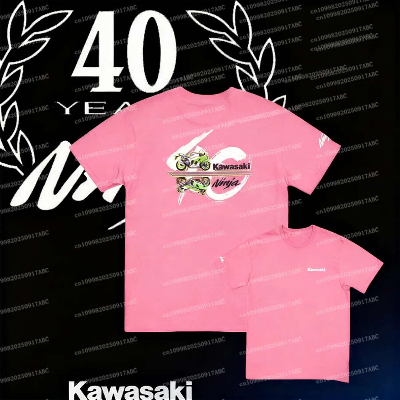 (가와사키)40년 티셔츠 Y2K 캐주얼 여름 남성 코튼 티셔츠 가와사키 티셔츠 여성 티셔츠 독점 패턴 스트리트 키드 티셔츠