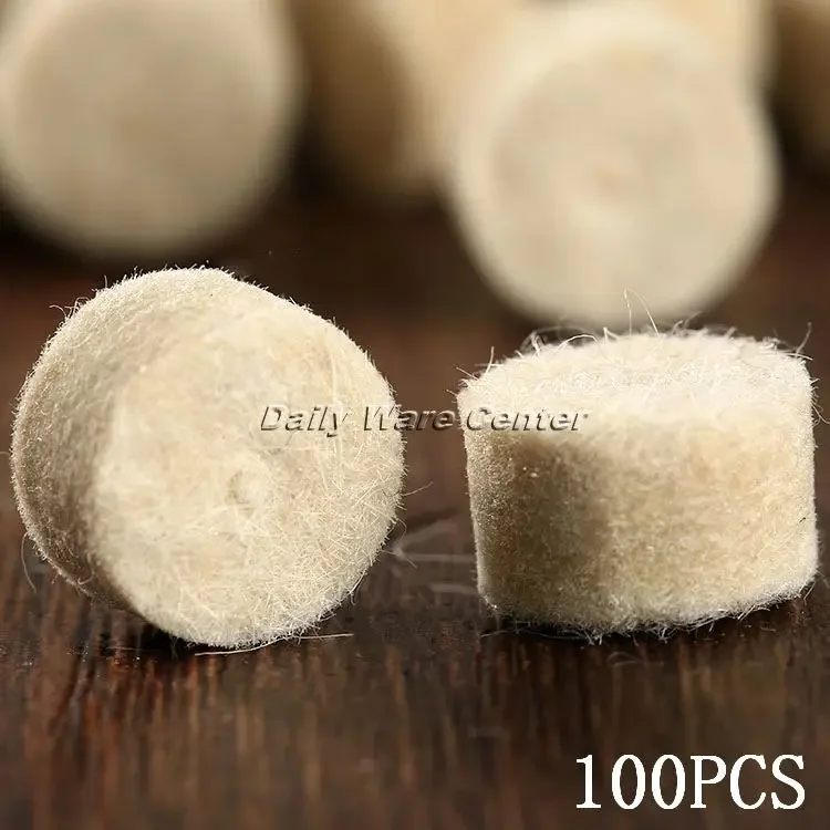 50Pcs 13mm Wool Felt Polishing Buffing Round Wheels Grinding Pad with 2 Shanks for Dremel Rotary Polishing Wheel Tools