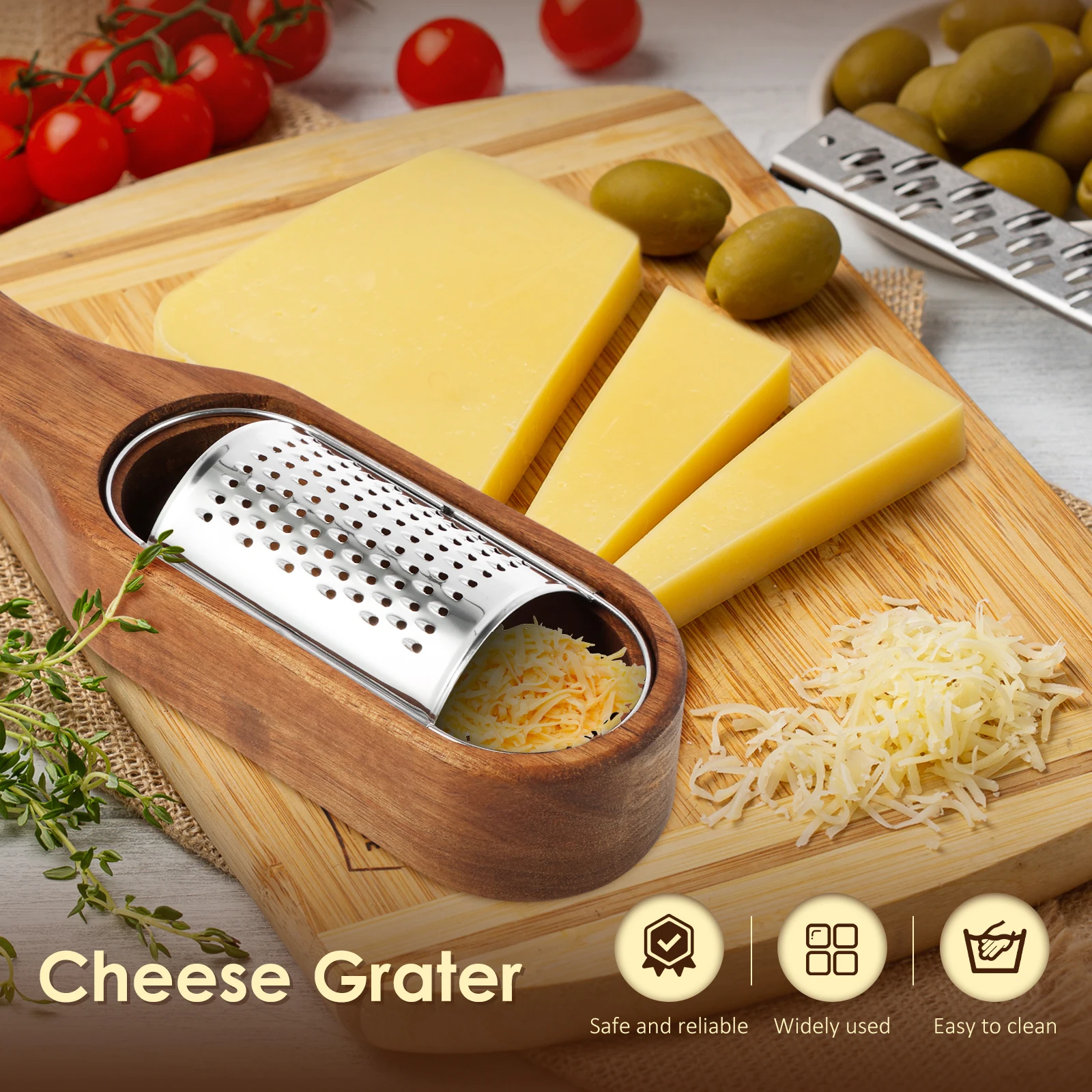 Potato Cheese Grater Stainless Steel Cheese Lemon Fruit Peeler Shredder with Storage Space for Grating Carrots Chocolate