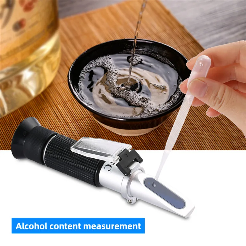 Portable 0-80% Alcohol Refractometer Liquor Brandy Vodka Whisky Alcohol Concentration Detector Meter Professional Spirit Tester