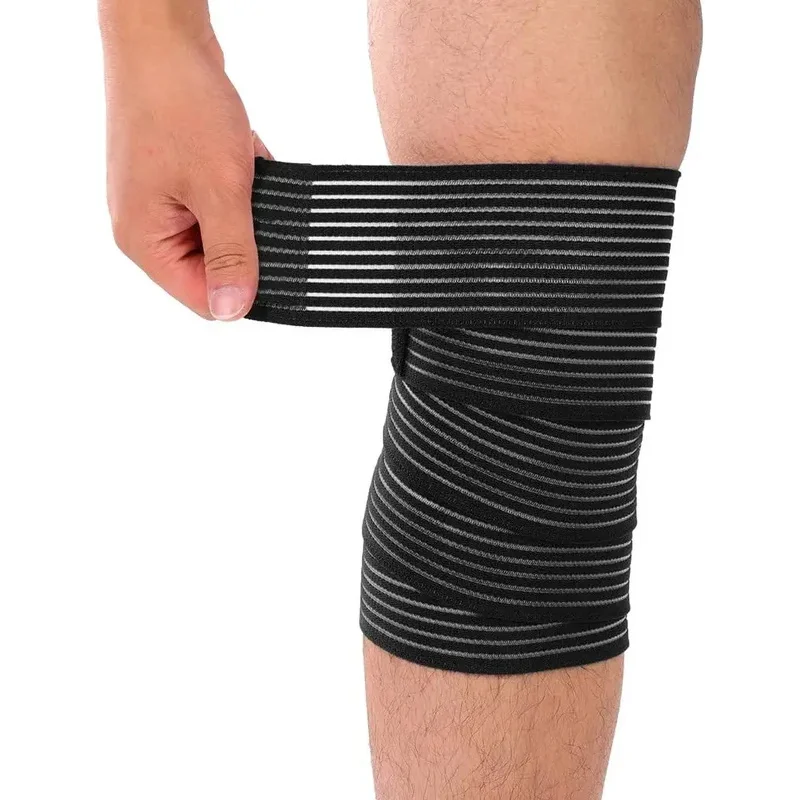 1PC Extra Long Elastic Knee Wrap Compression Bandage Brace Support Legs Stabilising Ligaments Squat Basketball Running knee support