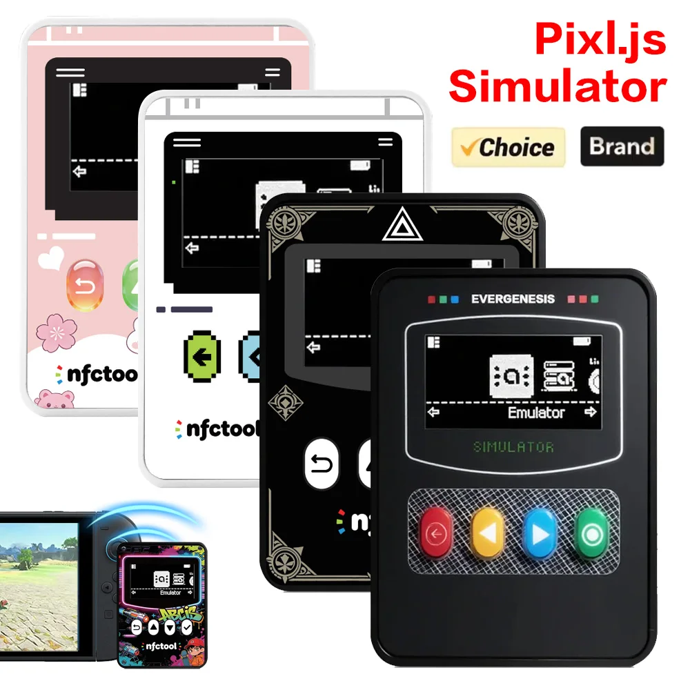 PIXL.JS Amiibotool Smart NFC Emulator iNFC OLED HD, Accessory for Switch 2 Switch 3DS Wii U with IC NTAG Support
