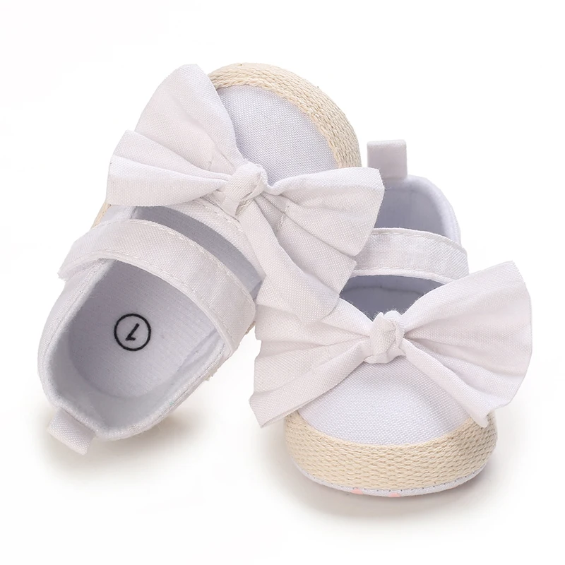 Cute New Baby Girls Shoes 0-18M Baby Soft Sole Shoes Cotton Bow Princess First Walking