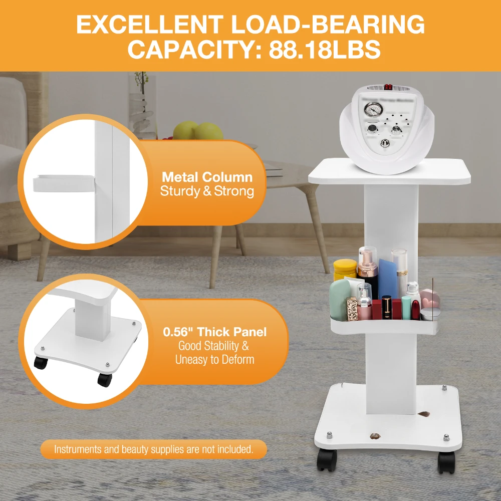 Beauty Instruments Cart Barber Shop Rolling Trolley with Wheels Multi Functional Mobile Utility Cart White Movable Storage Shelf multi layer storage trolley