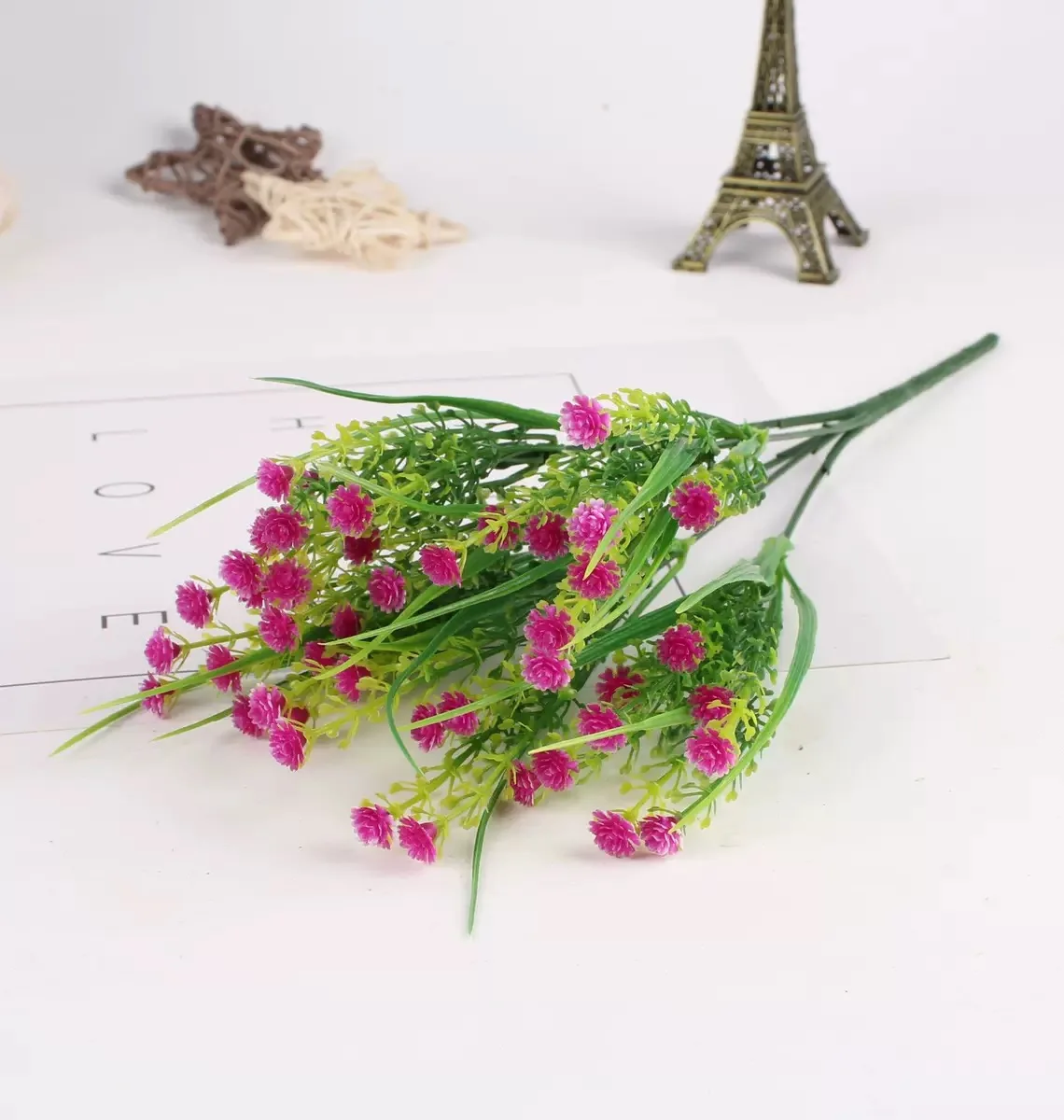 HyeFlora 10 Mazzi Di Piante Artificiali Erba Scimmia - Fiori Finti Viola, Resistenti Ai Raggi UV, Per Esterno E Interno - 2
