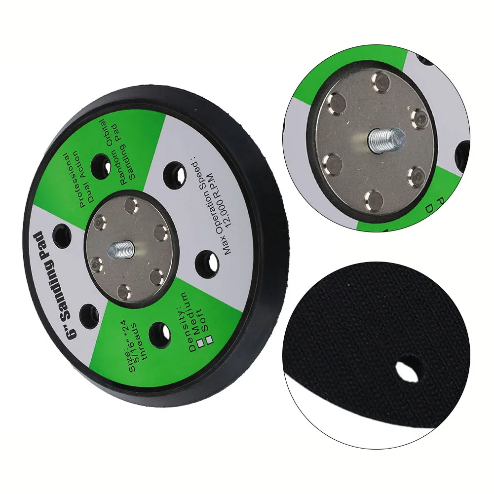 

6inch 150mm 6holes Backing Pad Polishing Plate Sanding Pad Sander Backing Pad Polisher Sponge Sanding Disc Power Tool Parts