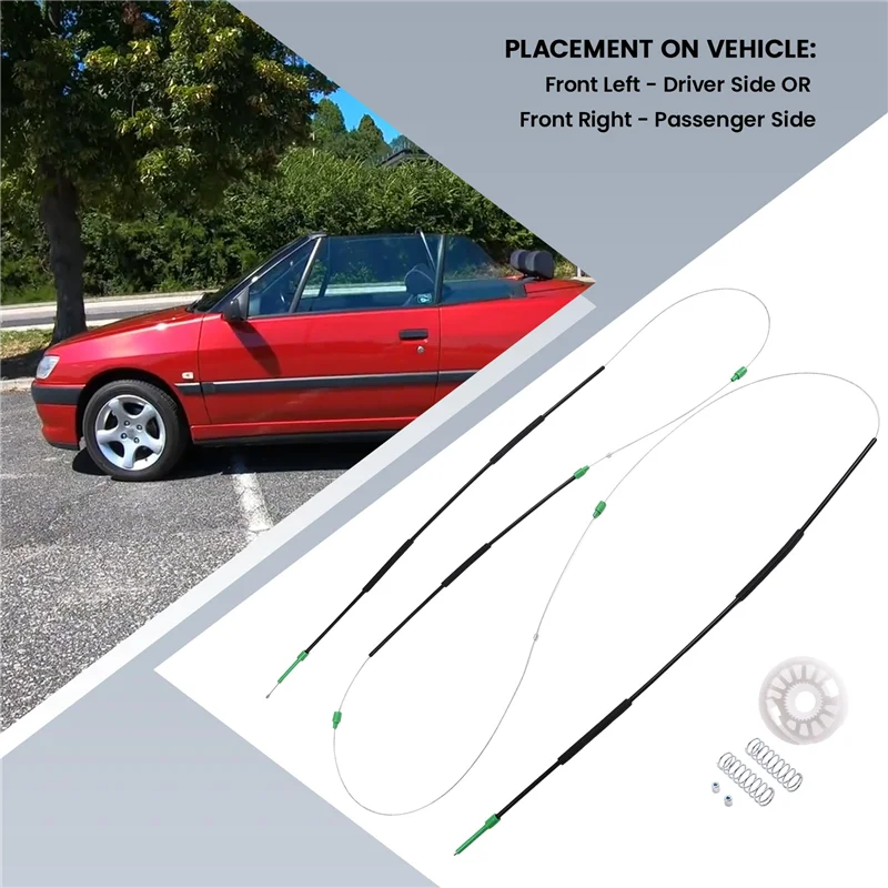 NEW-306 Cabriolet 1997-2002 자동차 윈도우 레귤레이터 수리 키트 앞 좌측/우측