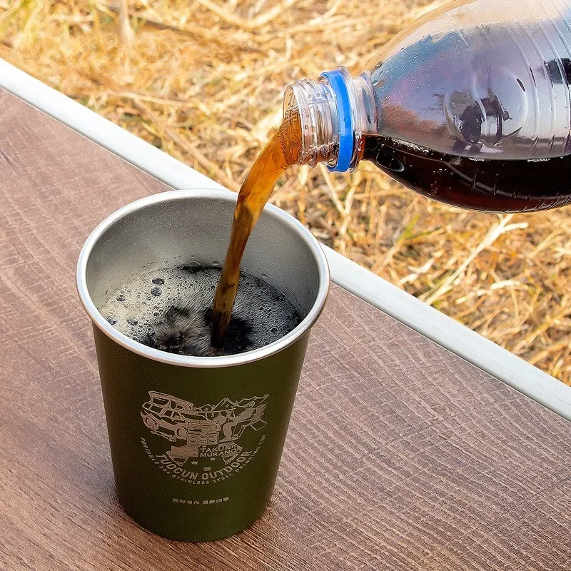 

Уличная портативная чашка для воды 350 мл, посуда для кемпинга, набор из нержавеющей стали 304 для кемпинга