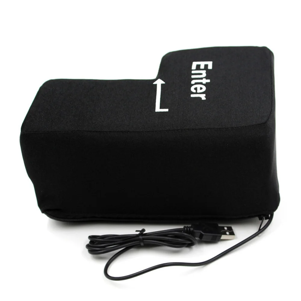 스트레스 방지 컴퓨터 대형 입력 키, 큰 USB 키보드 벤트 버튼 베개, 데스크탑 스트레스 해소 쿠션, USB 큰 입력 키