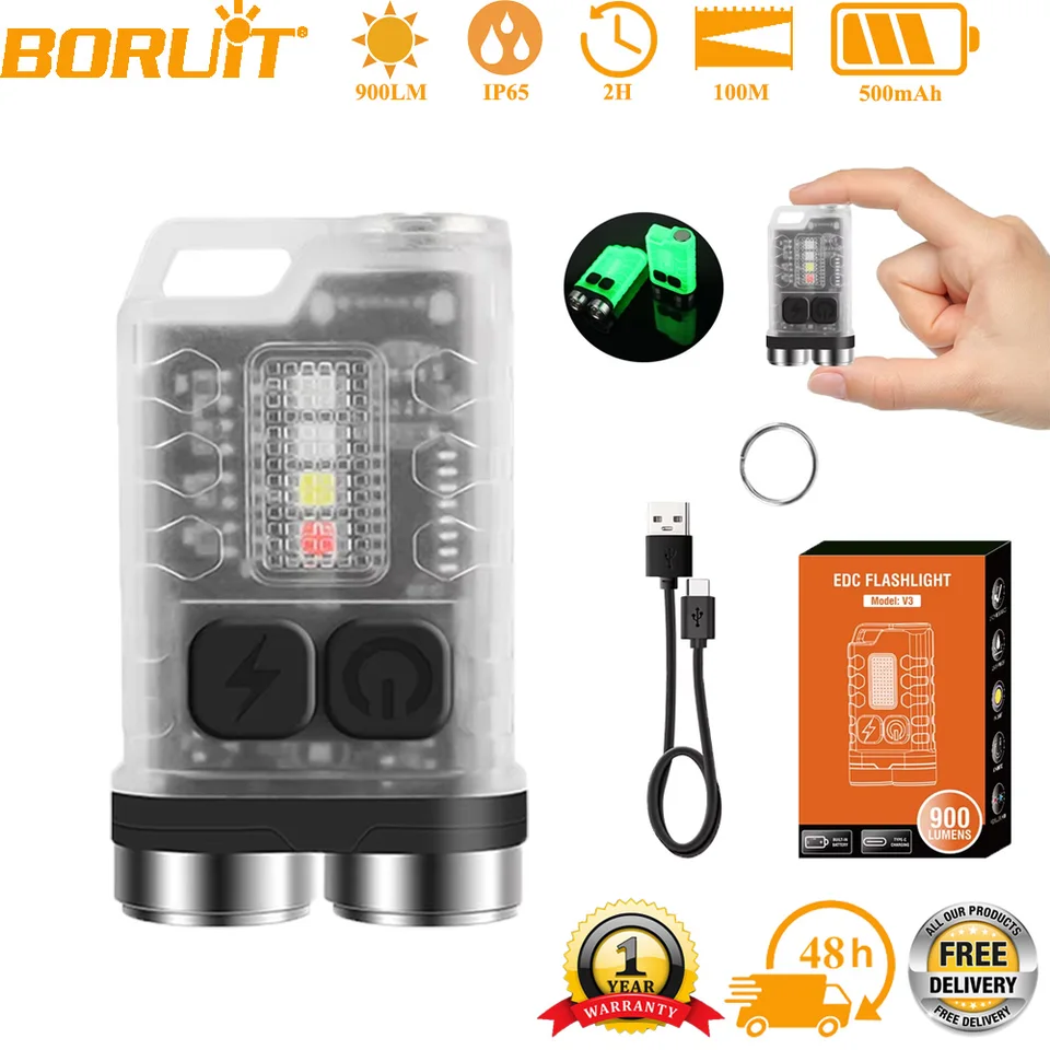HOSONIC E1 Mini Torcia LED con Luce UV Rossa e Blu, IPX6 Impermeabile