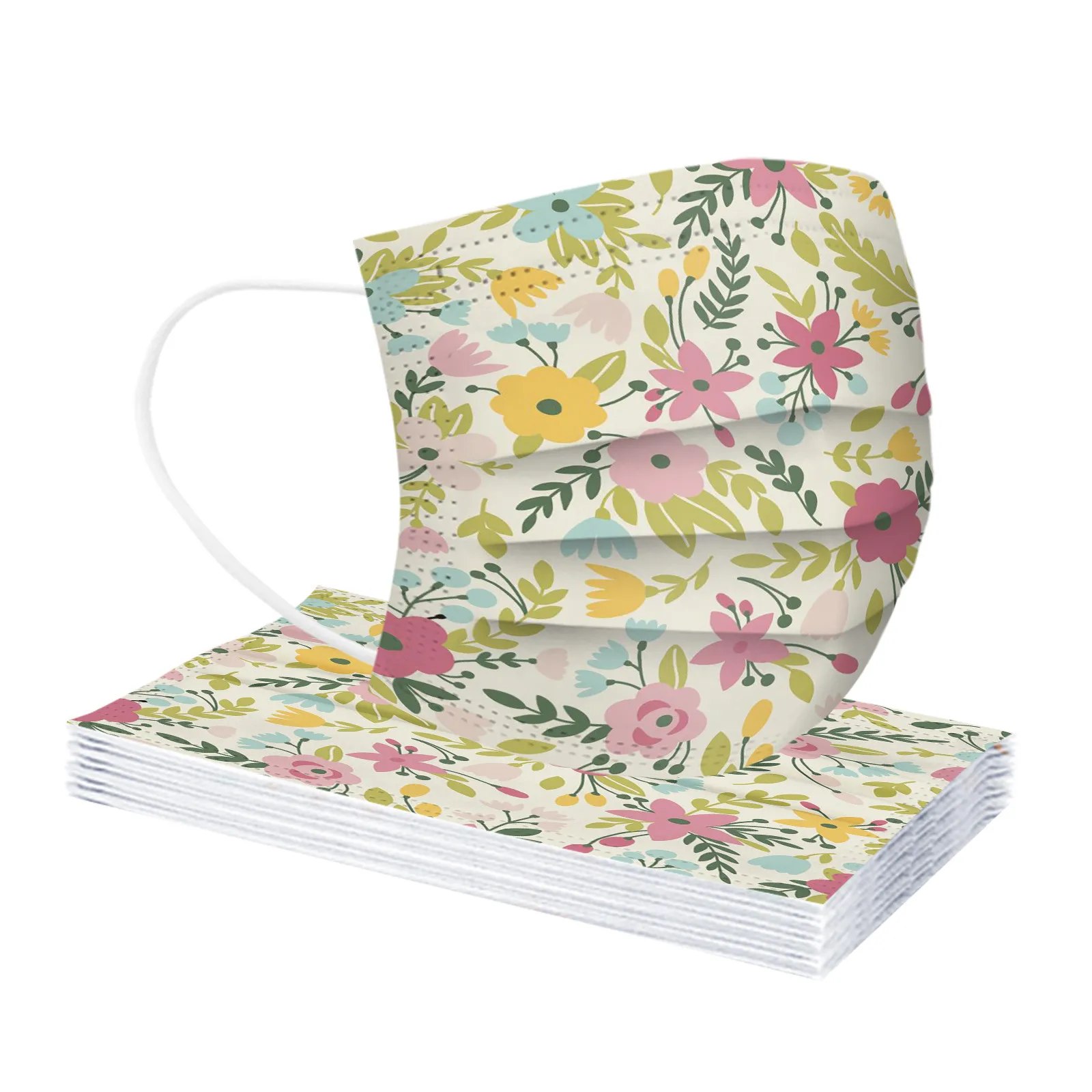 【قناع للكبار】أغطية وجه عصرية مكونة من 50 قطعة - حم...