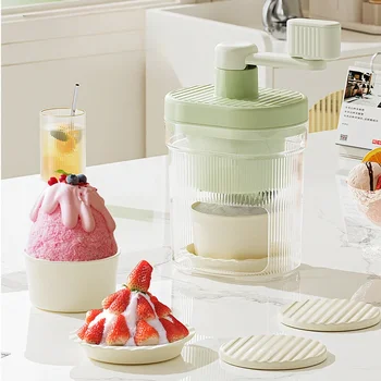 Shaved Ice Machine Small Manual Ice Crusher Home Hand-cranked Machine Making Smoothie Machine Suitable for Outdoor Camping 1