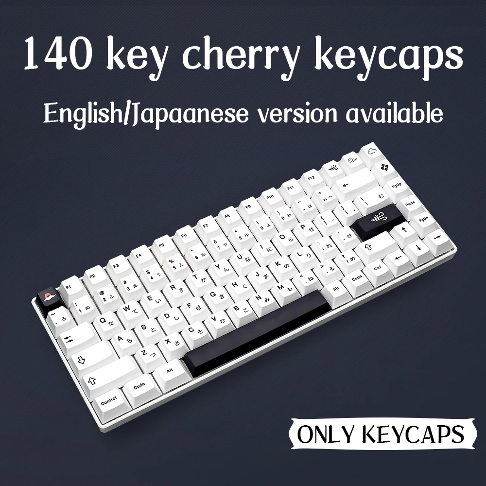 

BOW Keycap Minimalist White Keycaps with Sub Legend PBT sublimation cherry Profile mechanical keyboard diy