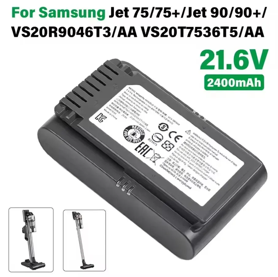 New 21.6V 5.0AhLi-ion Battery for Samsung Vacuum Cleaner Jet 90/Jet 75 Pet/Jet 75 Cordless Stick Vacuum VCA-SBT90/XAA