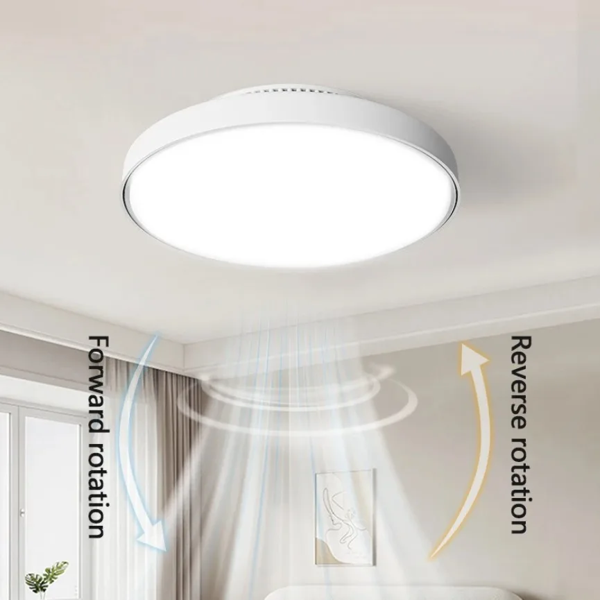 LED Ceiling Fan Lamp with Modern Bladeless Design Quiet Strong Wind Remote Control Adjustable Brightness Household Fan Light