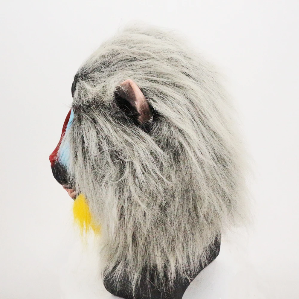 Animal Baboon Head Mask,Jungle Chimp Monkey Gorilla Mask Latex Costume Party