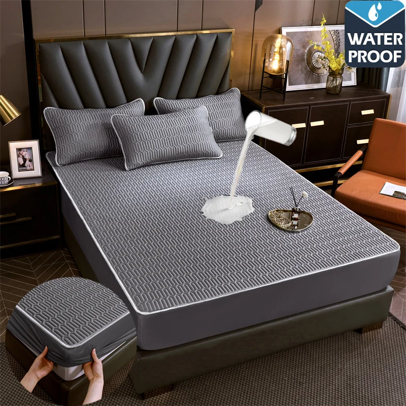 Mattress Cover Waterproof Mattress Cover Protector Adjustable Bed Fitted Sheet with Elastic Band