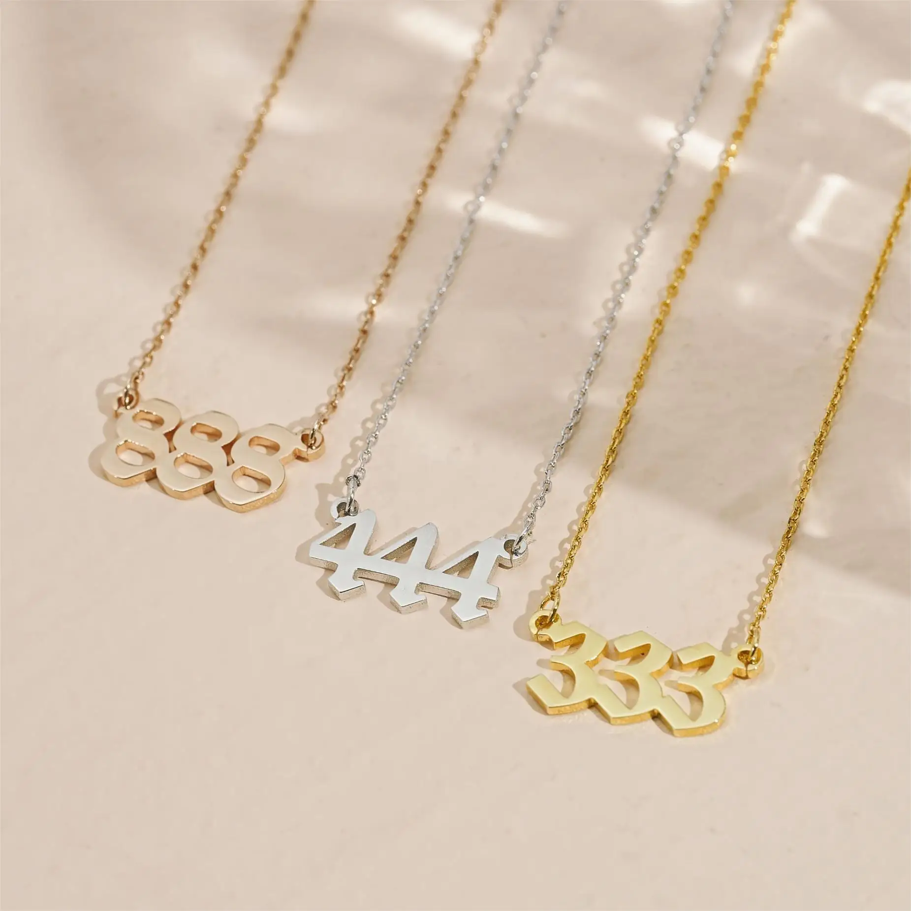 Lucky Angel Number Necklace Stainless Steel Lucy Number Necklace 111, 222, 333, 444, 555, 666, 777, 888, 999,Women Jewelry