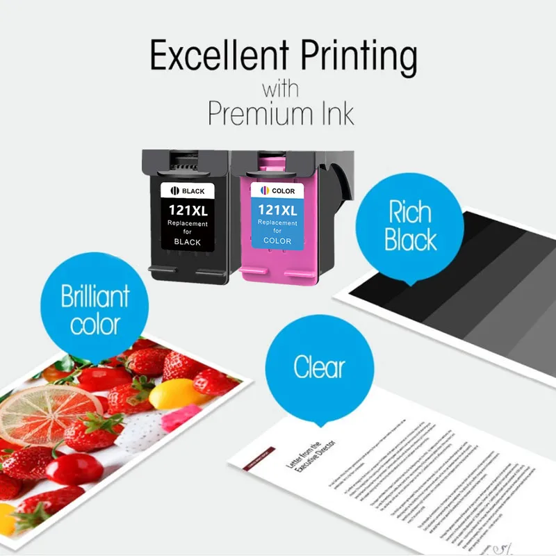 Ink Cartridge 121XL Replacement for HP 121 Printer