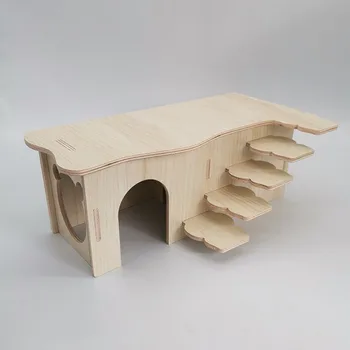 Wooden Hamster Maze House Shelter 1