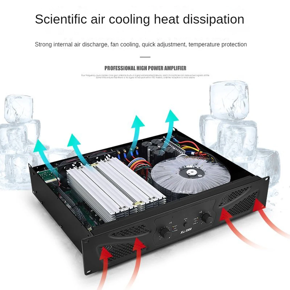 XLi 시리즈 2x1000w 전문 파워 앰프 오디오 DJ 장비 서브우퍼 앰프 라인 어레이 스피커 프리앰프
