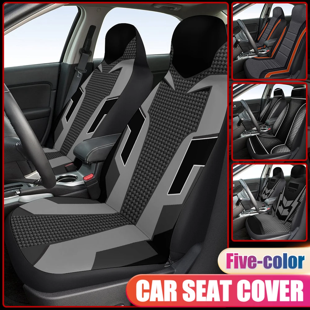

New 2Pcs Universal Car Seat Covers Polyester Seat Covers For Cars Full Set High-end Car Interior Car Protector Fit For Most Cars