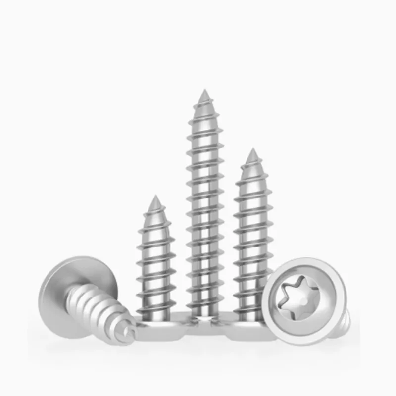 M3 M4 M5 M6 304 A2-70 Stainless Steel Six-Lobe Torx Pan Head with Washer Pad Collar Self-tapping Wood Screw