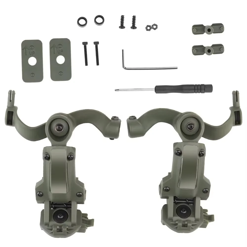 Tactical Headset Stand ARC Helmet Headphone Adapter Multi-angle Rotation Helmet Rail Adapter Kit Fit OPS Core ARC Rail tactical headset tactical headset bracket tactical helmet adapter tactical headset clip walkie talkie headset adapter