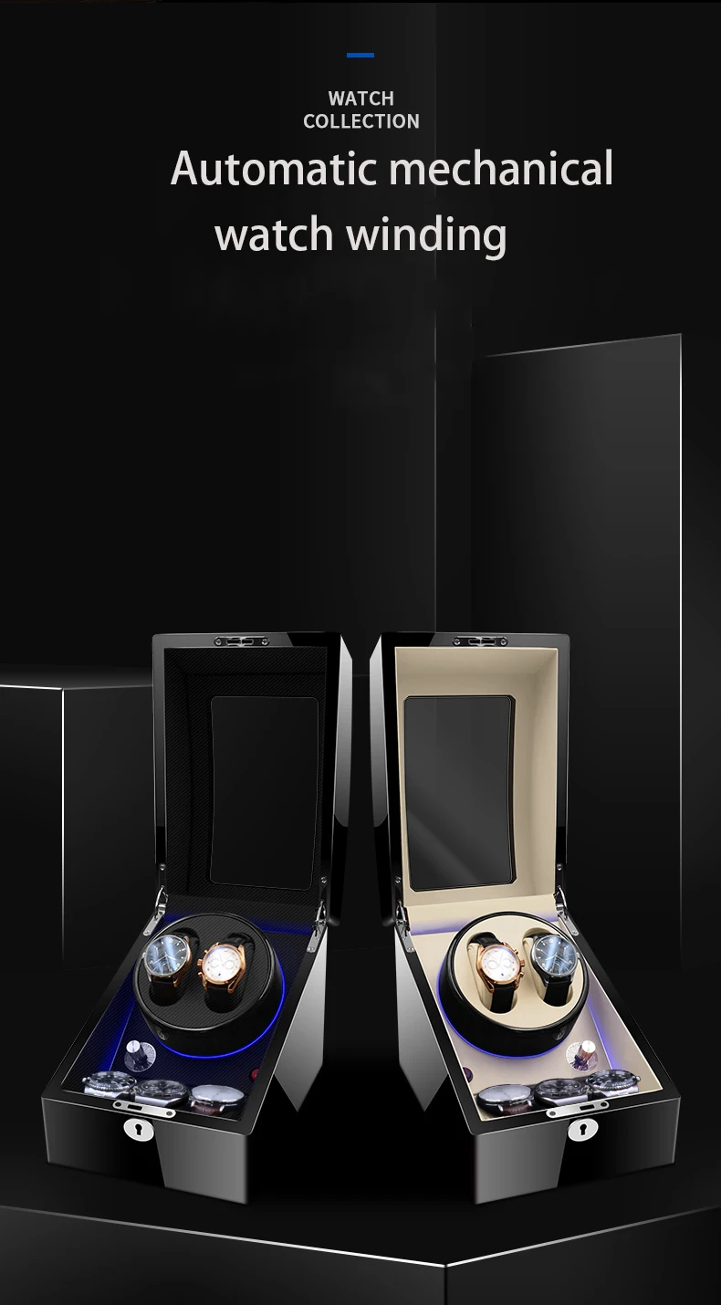 IBBETON premium automatic watch winder with quiet Mabuchi motor and carbon fiber design