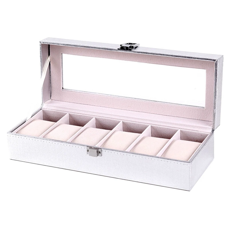 

6 Grids Watch Storage Box Special Case Jewelry-Box For Women Female Girl Watches Decorative Organizer Fashion Gift 6 Slots