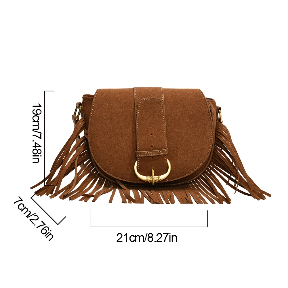 Suede Shoulder Bag Zipper Closure for Women