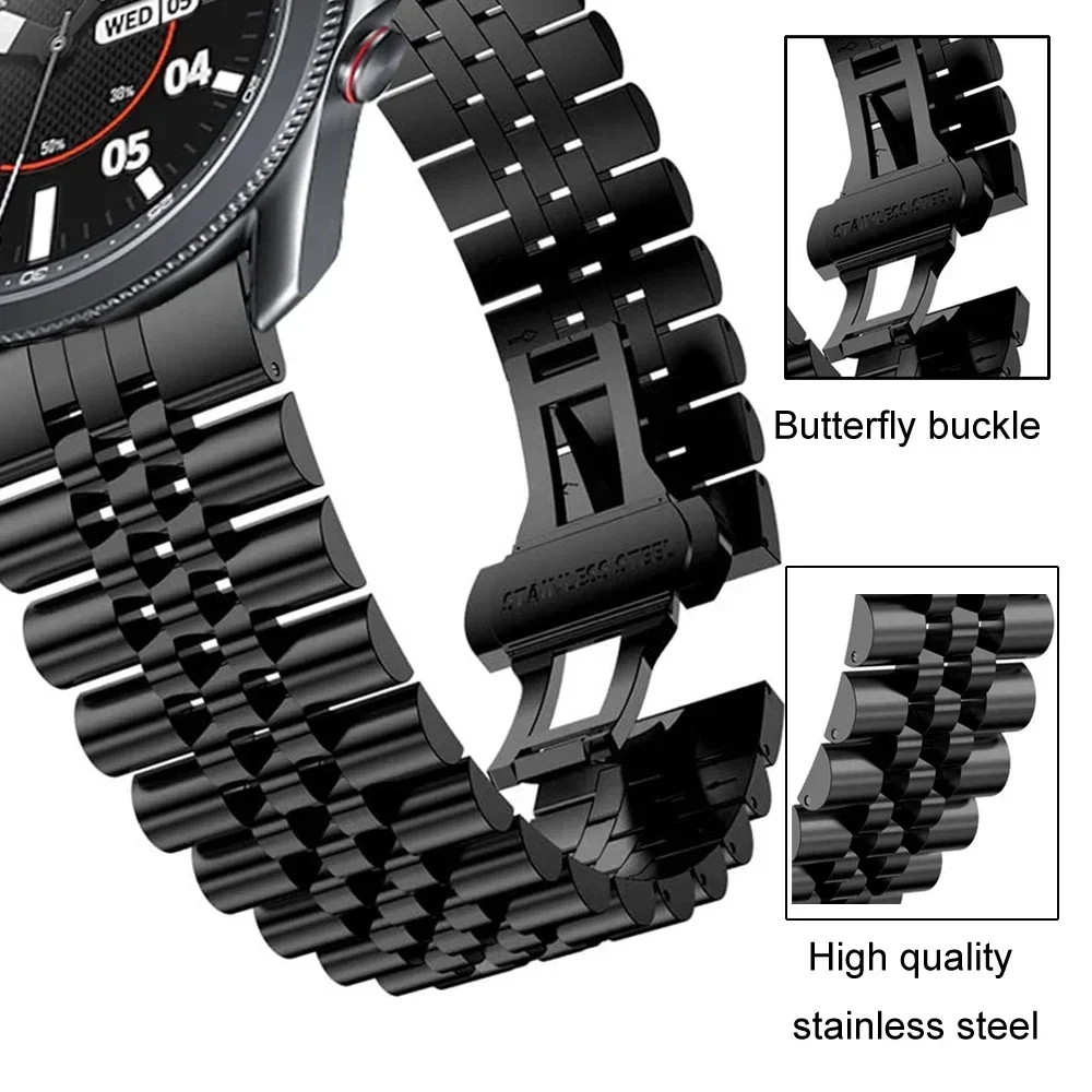 Premium Stainless Steel Watch Strap - 20mm/22mm Adjustable Metal Bracelet