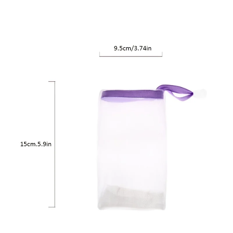 5pcs Soap Bag Soft for Shower, Soap Pouch Saver with Drawstring for Foaming and Drying,Hangable - Color Random 5