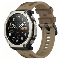Versatile Silicone Strap for Smartwatches - Quick Fit 22mm/26mm (Khaki Brown)