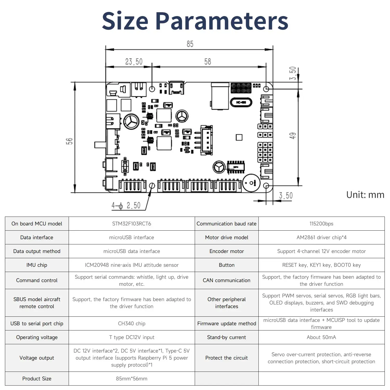 STM32F103RCT6 Control Board ROS Robot Expansion Board with 9 Axis