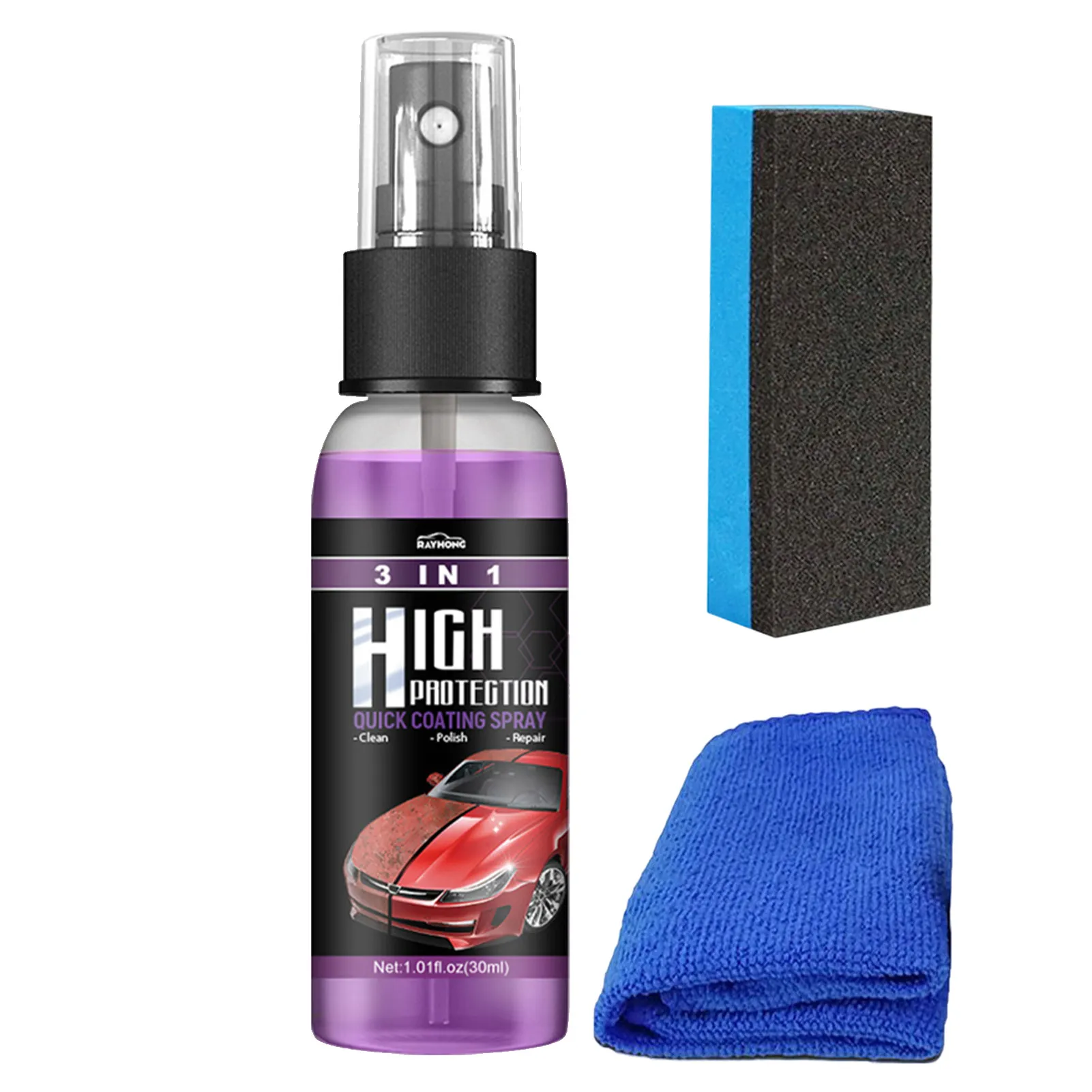 3 In 1 Car Ceramic Coating Spray paint 30ml/100ml Auto Nano