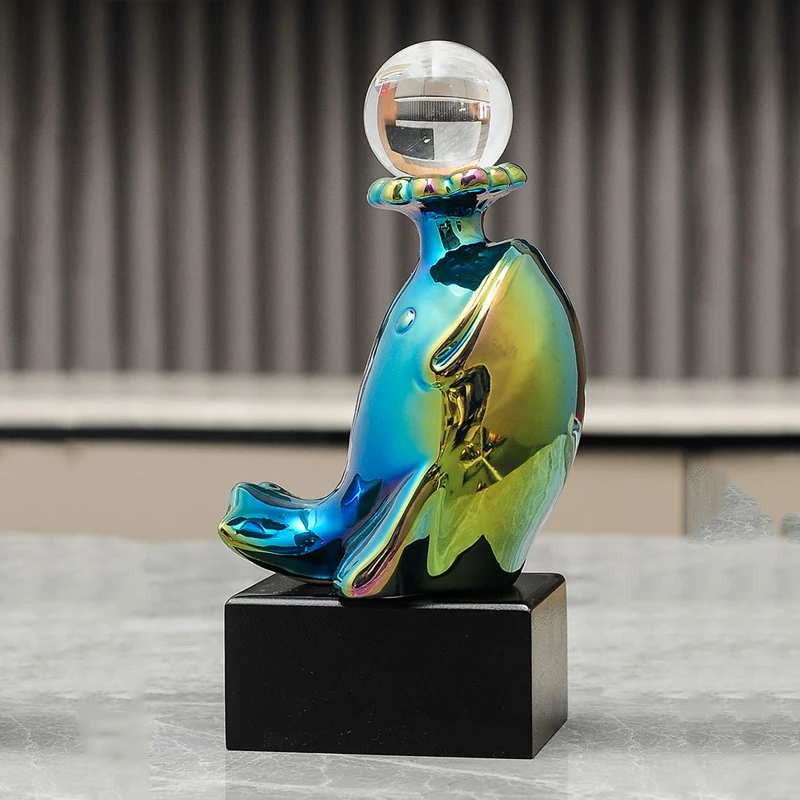 

Light Luxury Creative Whale Decoration Modern Decoration TV Cabinet Wine Cabinet Living Room Porch Decoration Cute Birthday Gift