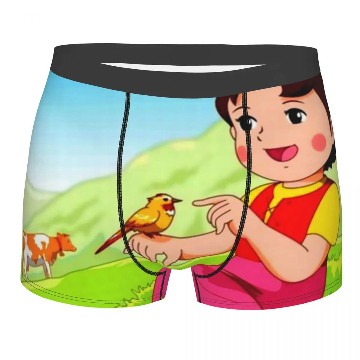 

Personalized Custom Heidi Tames A Bird Underwear Men Breathbale Cartoon Alps Mountain Sexy Couple Boxer Briefs