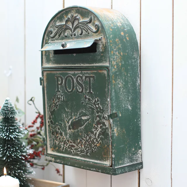 Külső Postafiókok Falra Szerelt Postaláda Postaládák Levél Doboz Fém Parasztház Post Dekoráció Kézműves Postafiók Vintage