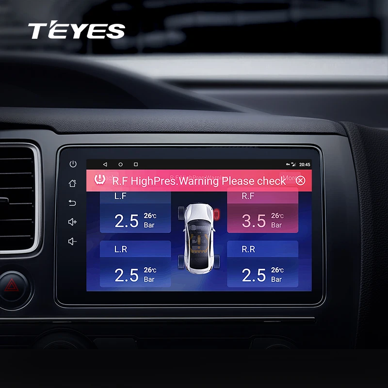 Teyes TPMS 자동차 무선 타이어 압력 모니터링 시스템, 자동차 DVD 플레이어 내비게이션용